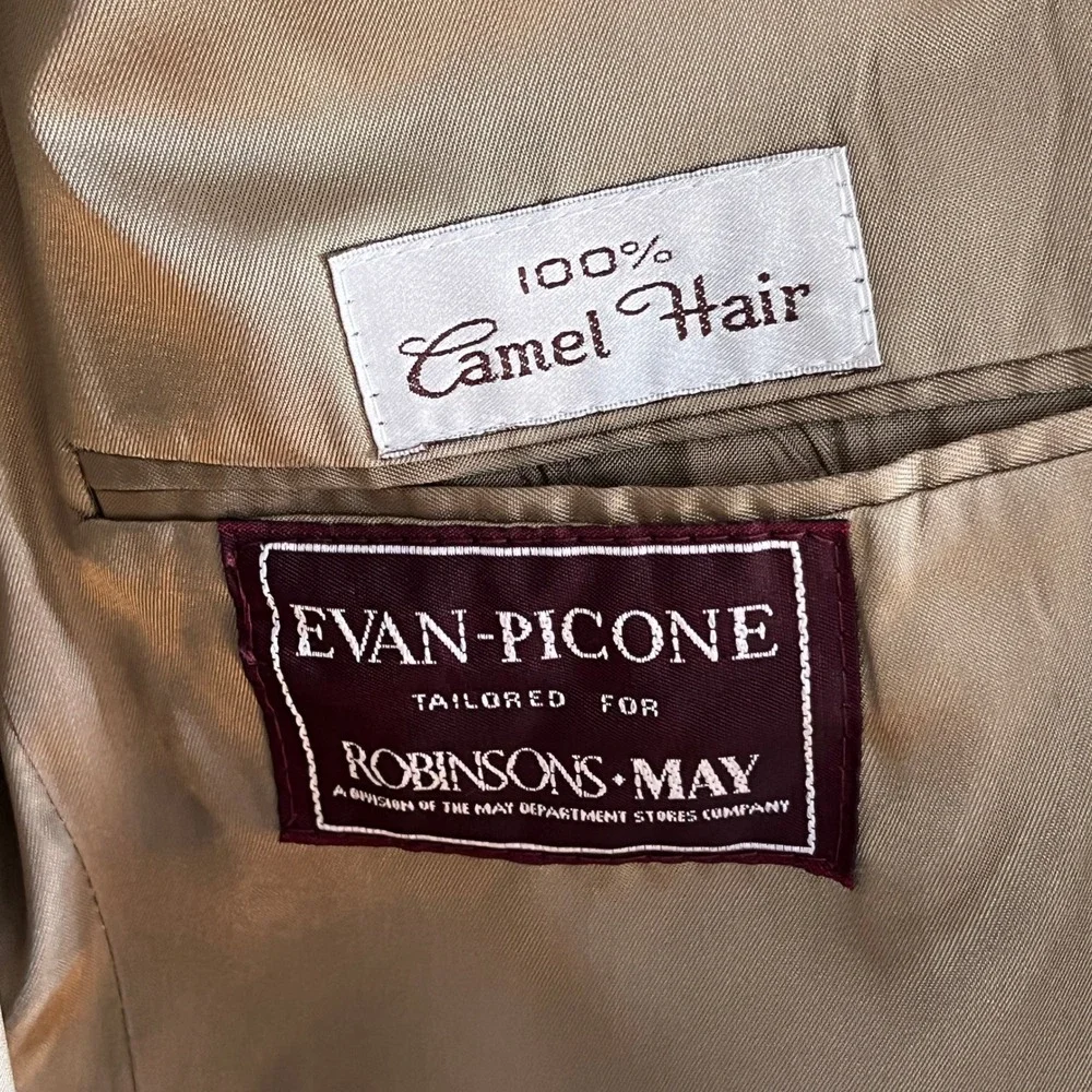 Vtg. Evan‎ Picone Robinsons May Camel Hair Blazer 40SHT Sport Coat Forrest Green